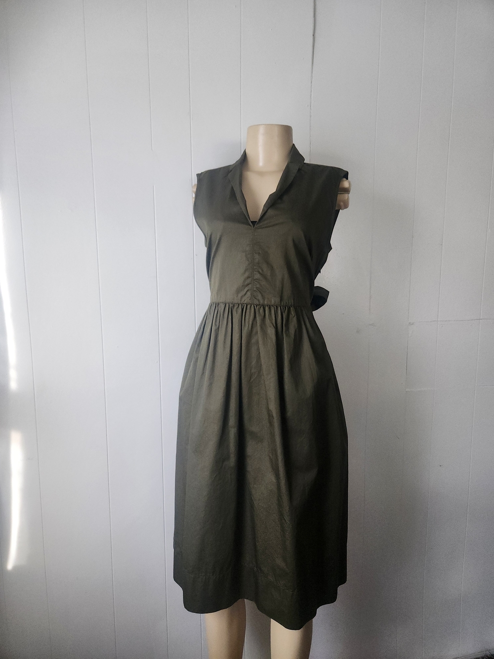 Liz Claiborne Olive Green Sleeveless Midi Dress Size Medium